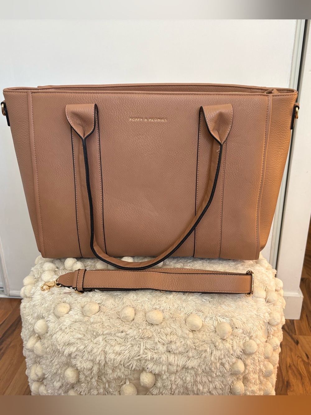 Poppy & Peonies | Multitasker Tote in Mocha
